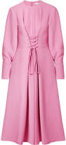 Tibi - Lace-up Crepe Midi Dress - Pink