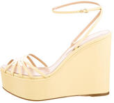 Thumbnail for your product : Sergio Rossi Patent Leather Ankle-Strap Wedges