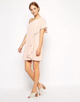 Thumbnail for your product : ASOS Frill One Shoulder Shift Dress
