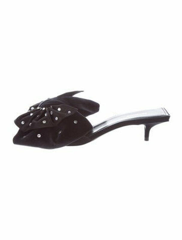 Balenciaga Bow Accents Slides Black - ShopStyle Sandals