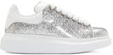 Thumbnail for your product : Alexander McQueen Silver and White Glitter Oversized Sneakers