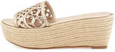 Thumbnail for your product : Tory Burch Lattice Perforated Wedge Slide, Platinum