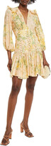 Thumbnail for your product : Zimmermann Amelie Corset Lace-up Floral-print Linen Mini Dress