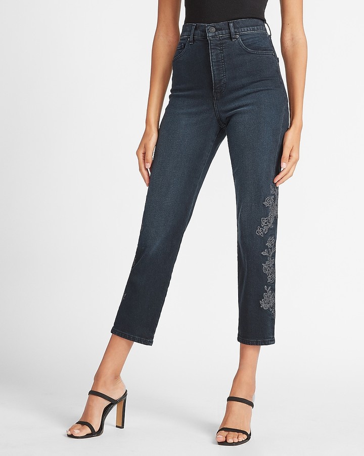 express embroidered jeans