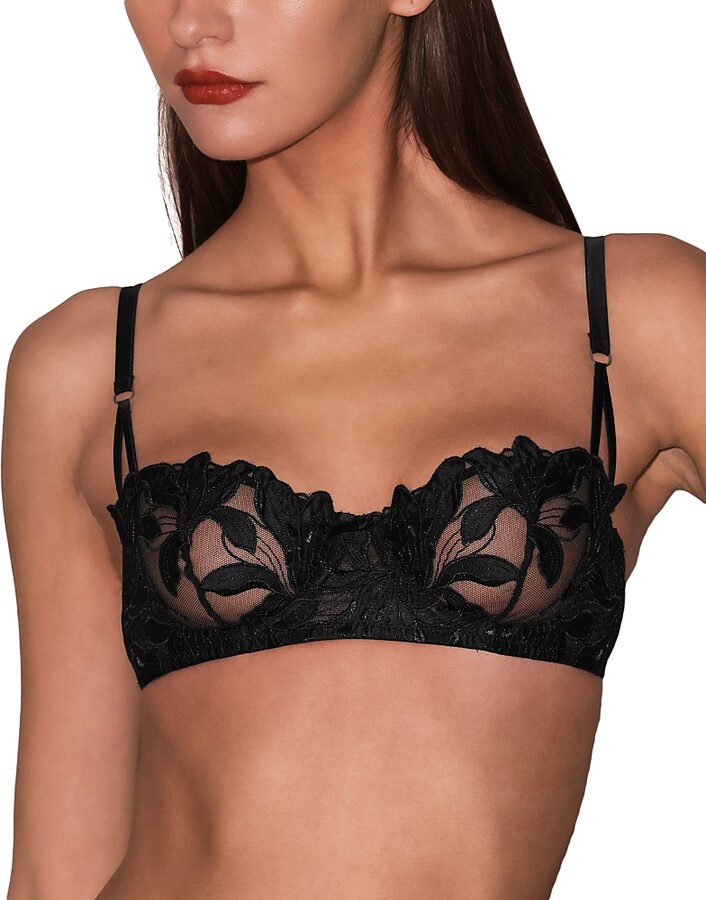 Fleur Du Mal Lily Embroidered Balconette Bra