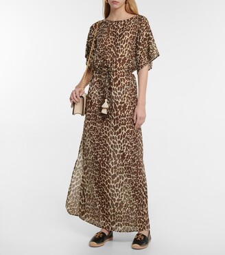 Tory Burch Printed cotton and silk maxi dress