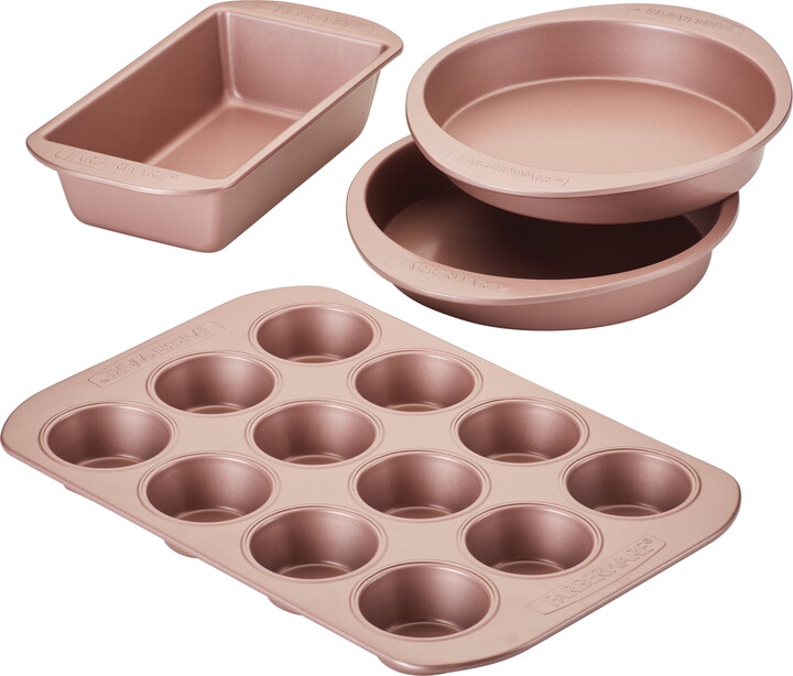 Farberware 4 Piece Nonstick Bakeware Set, Rose Gold