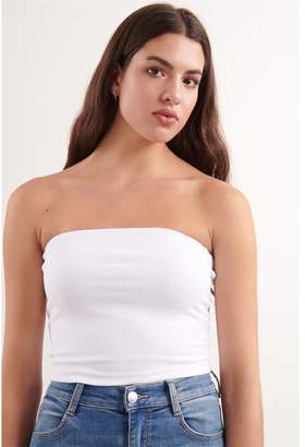 Garage The Essential Ribbed Tube Top Bright White