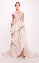 Embroidered Satin And Lace Gown 