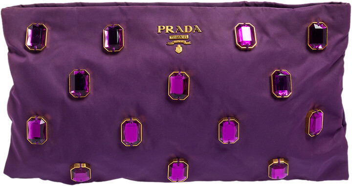 Prada Anemone Tessuto Pietre Jeweled Clutch ShopStyle