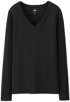 Thumbnail for your product : Uniqlo WOMEN Supima Cotton V Neck Long Sleeve T-Shirt