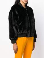 Thumbnail for your product : Chiara Ferragni logomania fur bomber jacket