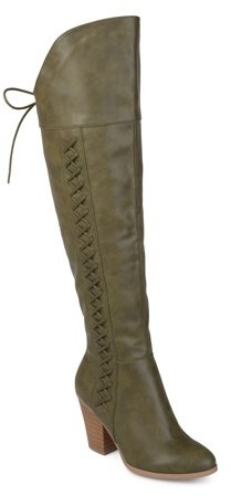 over the knee green boots