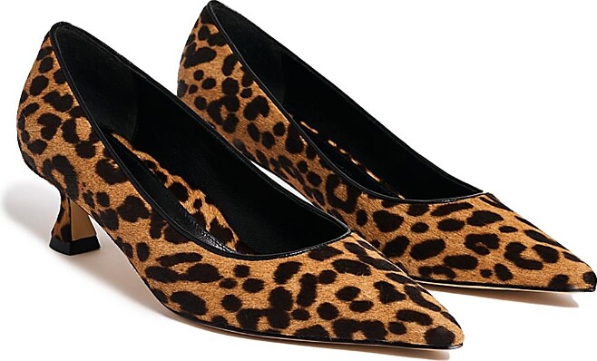 Marion Parke Women's Calf Hair Flared Kitten Heel Pump