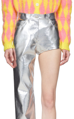 pushBUTTON SSENSE Exclusive Silver One-Leg Trousers