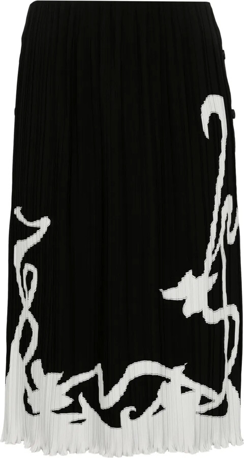 Lanvin Two-Tone Pleated Skirt
