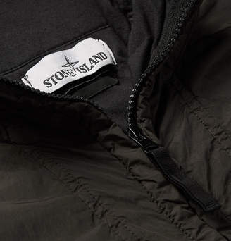 Stone Island Logo-Appliqued Garment-Dyed Shell Hooded Jacket