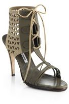Thumbnail for your product : Manolo Blahnik Cutout Lace-Up Sandals