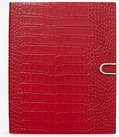 Smythson Scarlet Red Portobello Leather Notebook