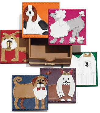 Kim Seybert Pleather Pups Coasters, 6-Piece Set