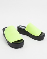 Thumbnail for your product : Steve Madden Slinky chunky flatform sandals in neon yellow