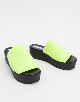 Steve Madden Slinky chunky flatform sandals in neon yellow