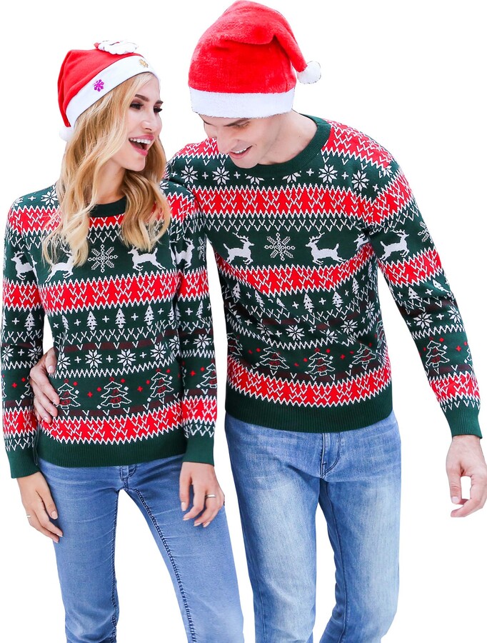 iClosam Family Christmas Jumpers Womens Sweater Xmas Knitted