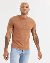 Thumbnail for your product : ASOS Design DESIGN t-shirt with crew neck in brown