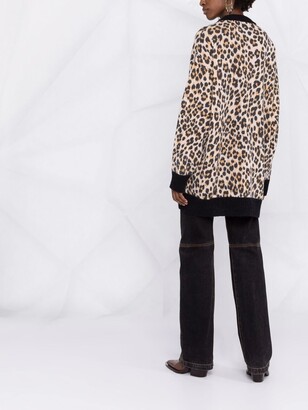 Moschino V-neck leopard-print cardigan