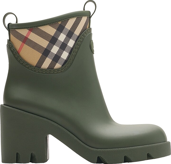 Burberry Women's Marsh Stamp Check 65MM Boots - Loch - Size 6