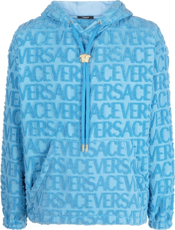 Versace Logo-Embossed Terry-Cloth Hoodie ShopStyle