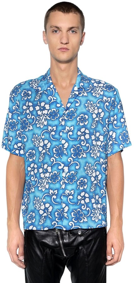 DSQUARED2 Floral Printed Viscose Bowling Shirt - ShopStyle