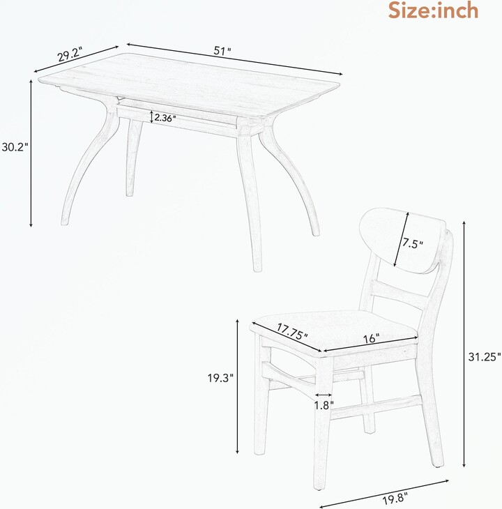 Rubber Wood Frame Dining Table Set with Specialshape Legs Storage Space ShopStyle