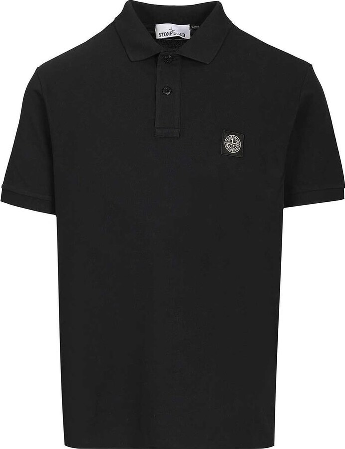Stone Island Logo Patch Short Sleeve Polo Shirt
