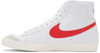 Nike White and Red Blazer Mid 77 Vintage Sneakers