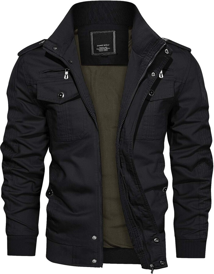 KEFITEVD Military Combat Jackets Mens Winter Army Tactical Pilot Jacket ...