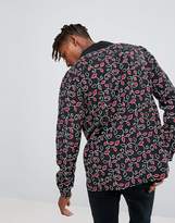 Thumbnail for your product : Reclaimed Vintage Inspired Revere Shirt In Black Floral Print Reg Fit