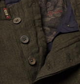 Thumbnail for your product : Incotex Slim-Fit Herringbone Wool and Linen-Blend Trousers