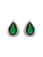 Mikey Oval cubic edged crystal stud earring