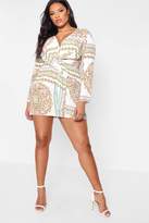 Thumbnail for your product : boohoo Plus Printed Knot Detail Dress