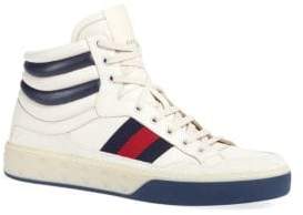 Gucci Leather High-Top Sneakers
