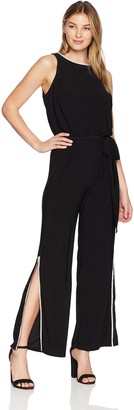 msk off the shoulder overlay jumpsuit