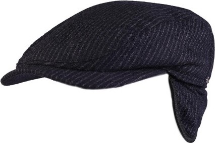 Wigens WigensMen'sStripedIvyContemporaryEarflapCap,60,Black