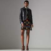 Thumbnail for your product : Burberry Tartan-lined Leather Biker Jacket