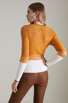 Thumbnail for your product : Karen Millen Pointelle detail Colour Block Knit Jumper