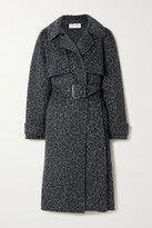 Thumbnail for your product : MICHAEL Michael Kors Belted Leopard-print Wool-blend Trench Coat - Gray