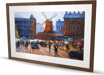 Lark Manor Street scene to moulin rouge - Framed matted print decor