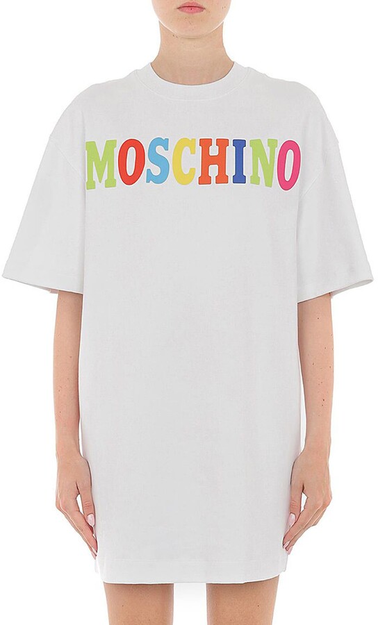 Moschino Oversize Multicolor Logo Graphic T-Shirt Dress - ShopStyle