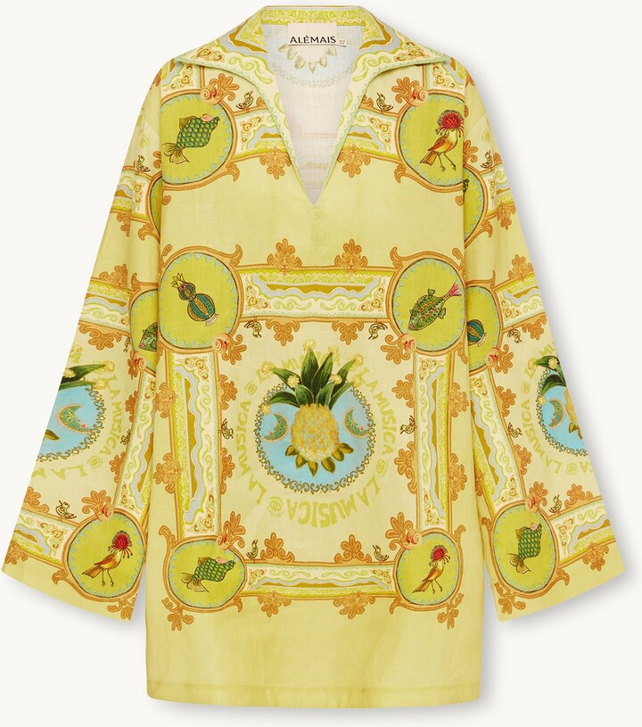ALÉMAIS Alemais La Musica Tunic Dress Lemon Au10