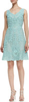 Thumbnail for your product : Yoana Baraschi Blue Sleeveless Cactus Flower Lace Cocktail Dress, Blue Cloud